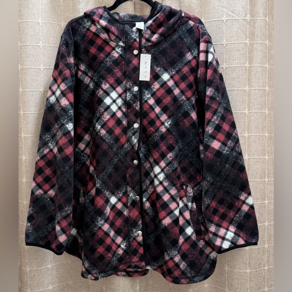 Livi Lane Bryant Pink Black Hooded Jacket 22/24